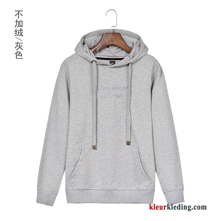 Dames Dunne Herfst Hoodie Jas Pullover Plus Kasjmier Losse Letter