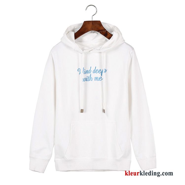 Dames Dunne Herfst Hoodie Jas Pullover Plus Kasjmier Losse Letter