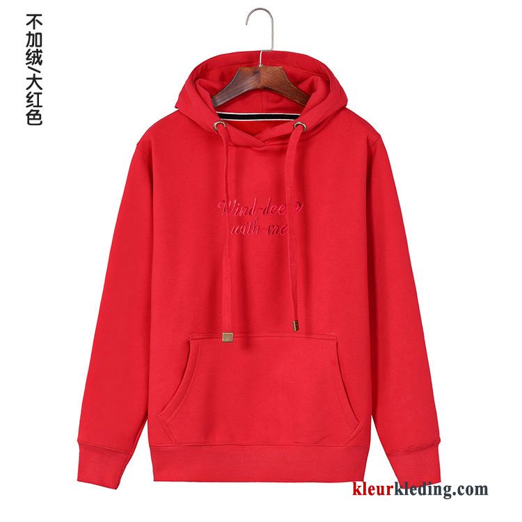 Dames Dunne Herfst Hoodie Jas Pullover Plus Kasjmier Losse Letter