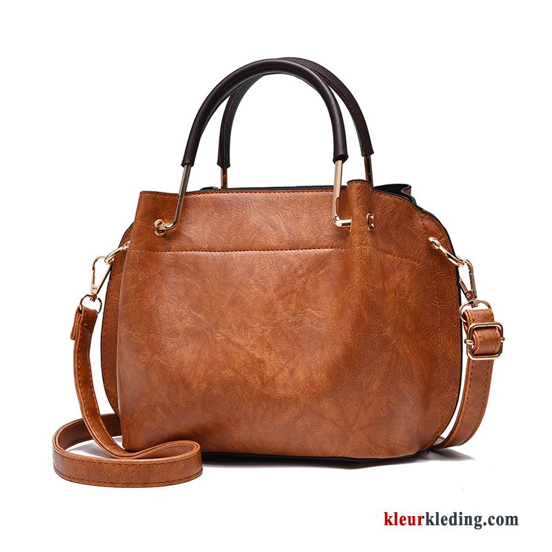 Dames Eenvoudig Mode Tas Elegante Messenger Tas Handtas Trend 2018 Bruine