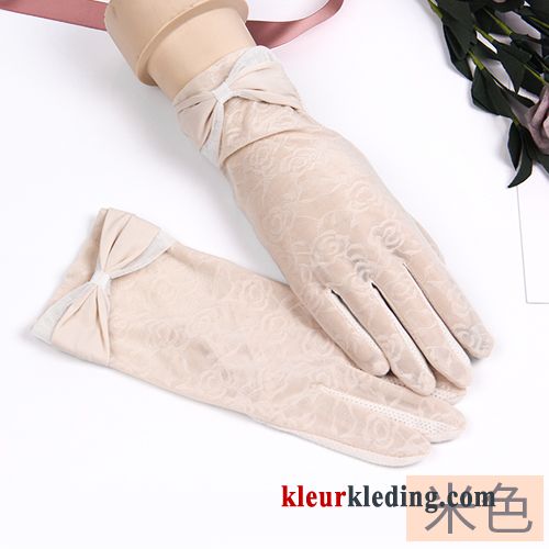 Dames Elastiek Zomer Handschoen Korte Autorijden Outdoor Herfst Wit