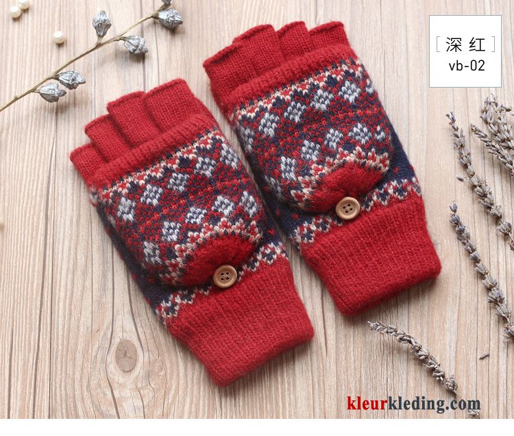 Dames Handschoen Student Rechtbanken Wol Herfst Kasjmier Winter Halve Vinger