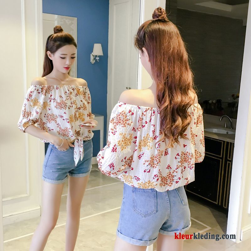 Dames Jasje Bloemen Zomer Blouse Overhemd Mini Chiffon Voorjaar Trend