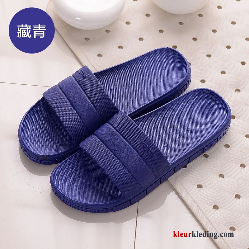 Dames Lovers Vrouwen Zachte Zolen Pantoffels Mannen Slippers Zomer Antislip Marineblauw