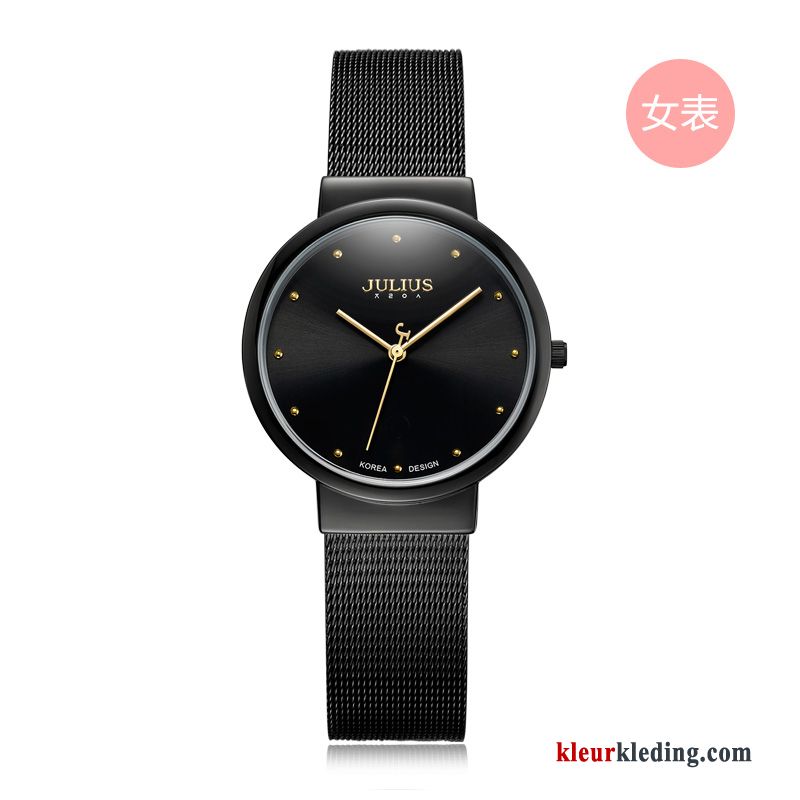 Dames Lovers Waterdicht Heren Horloge Mode Student Trend Zwart