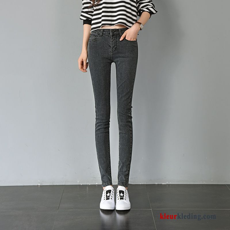 Dames Mini Spijkerbroek Jeans Grijs Zwart Herfst Nieuw Skinny