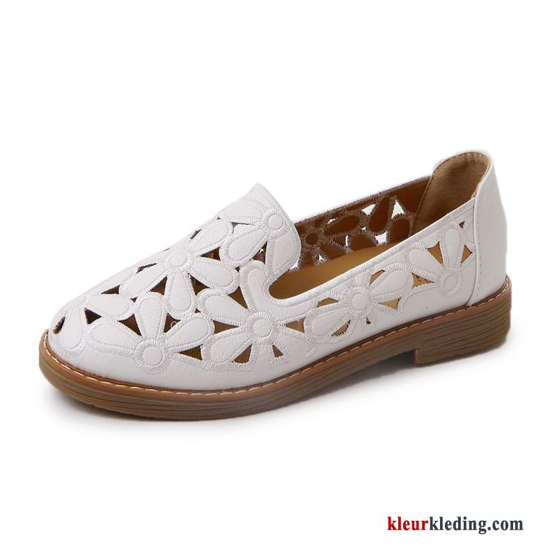 Dames Mocassins Casual Ademende Zomer Pumps Vrouwen Plat Loafers Schoenen Rood Wit Beige