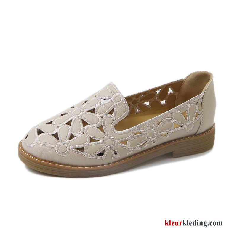 Dames Mocassins Casual Ademende Zomer Pumps Vrouwen Plat Loafers Schoenen Rood Wit Beige