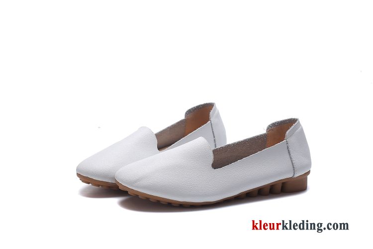 Dames Mocassins Leer Zachte Zolen Pumps Echt Leer Schoenen Casual Vrouwen Platte Zool