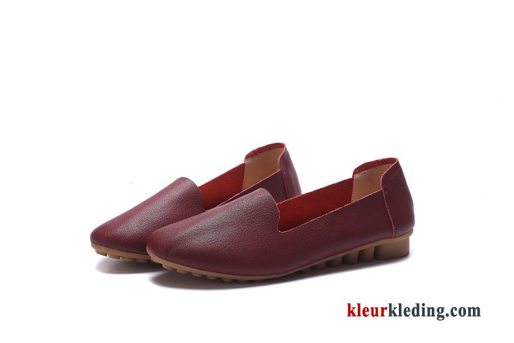 Dames Mocassins Leer Zachte Zolen Pumps Echt Leer Schoenen Casual Vrouwen Platte Zool