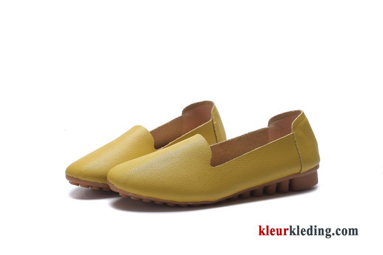 Dames Mocassins Leer Zachte Zolen Pumps Echt Leer Schoenen Casual Vrouwen Platte Zool