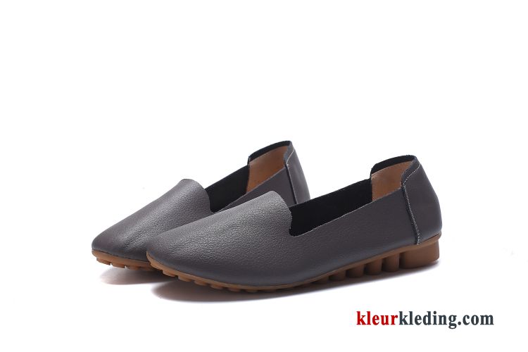 Dames Mocassins Leer Zachte Zolen Pumps Echt Leer Schoenen Casual Vrouwen Platte Zool