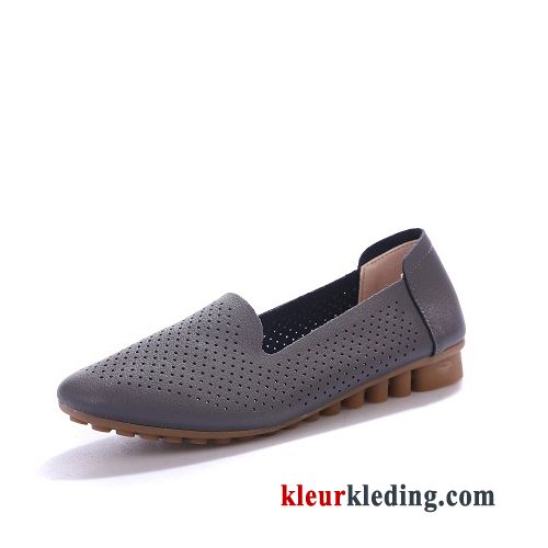 Dames Mocassins Leer Zachte Zolen Pumps Echt Leer Schoenen Casual Vrouwen Platte Zool