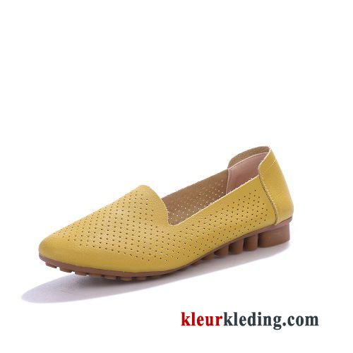 Dames Mocassins Leer Zachte Zolen Pumps Echt Leer Schoenen Casual Vrouwen Platte Zool