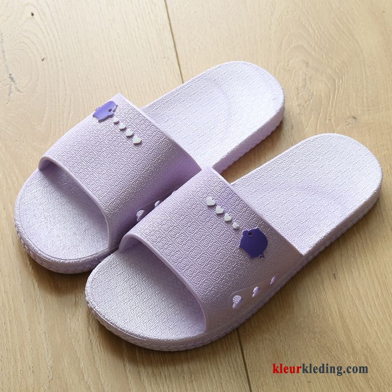 Dames Mooie Zomer Pantoffels Badkamer Plateauzool Mannen Antislip Slippers Groen