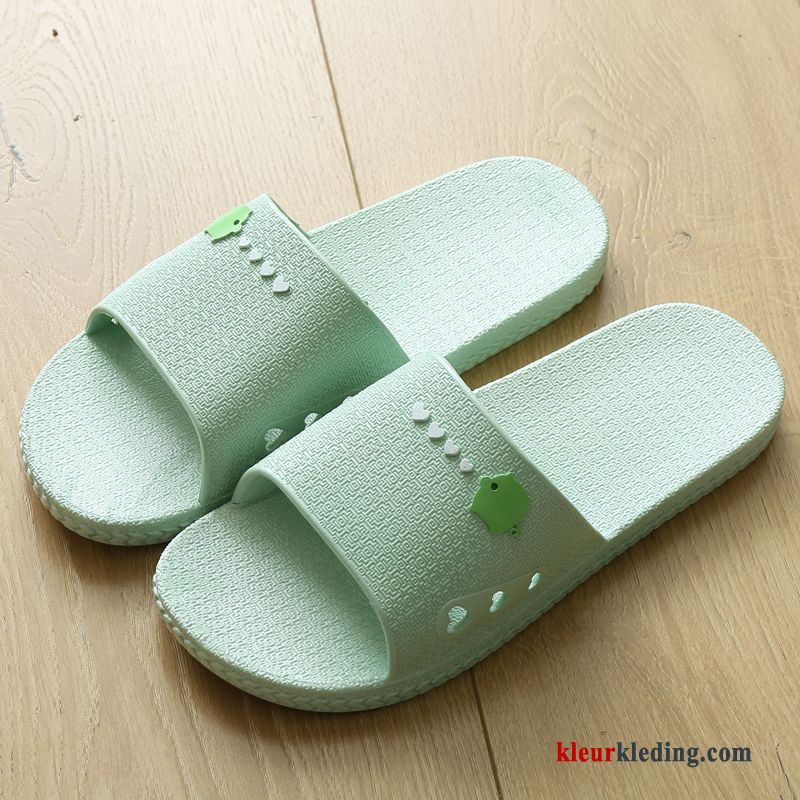 Dames Mooie Zomer Pantoffels Badkamer Plateauzool Mannen Antislip Slippers Groen