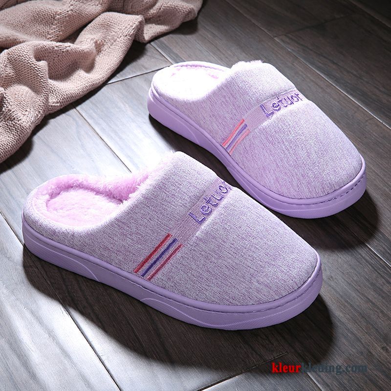 Dames Pantoffels Antislip Binnen Winter Zachte Zolen Vrouwen Plateauzool Slippers Warm Rood