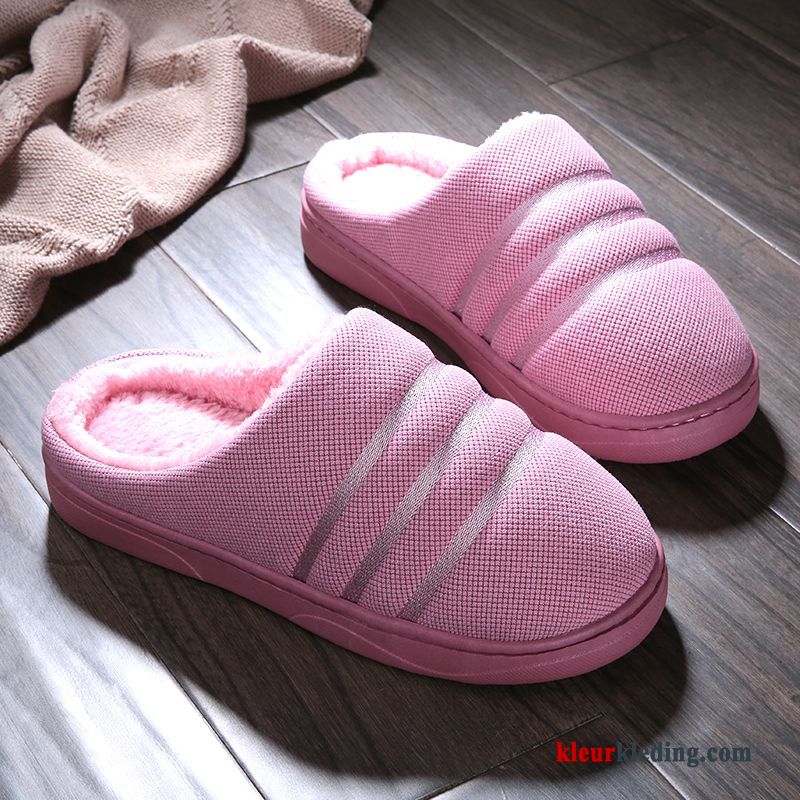 Dames Pantoffels Antislip Binnen Winter Zachte Zolen Vrouwen Plateauzool Slippers Warm Rood