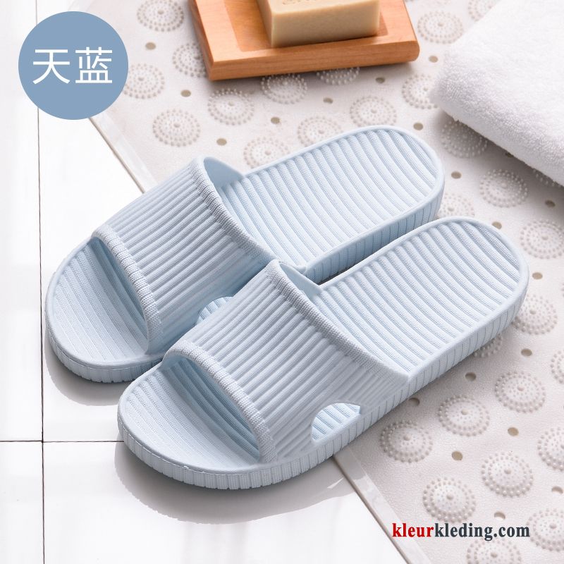 Dames Pantoffels Badkamer Zomer Zachte Zolen Vrouwen Mannen Lovers Slippers Plateauzool Grijs