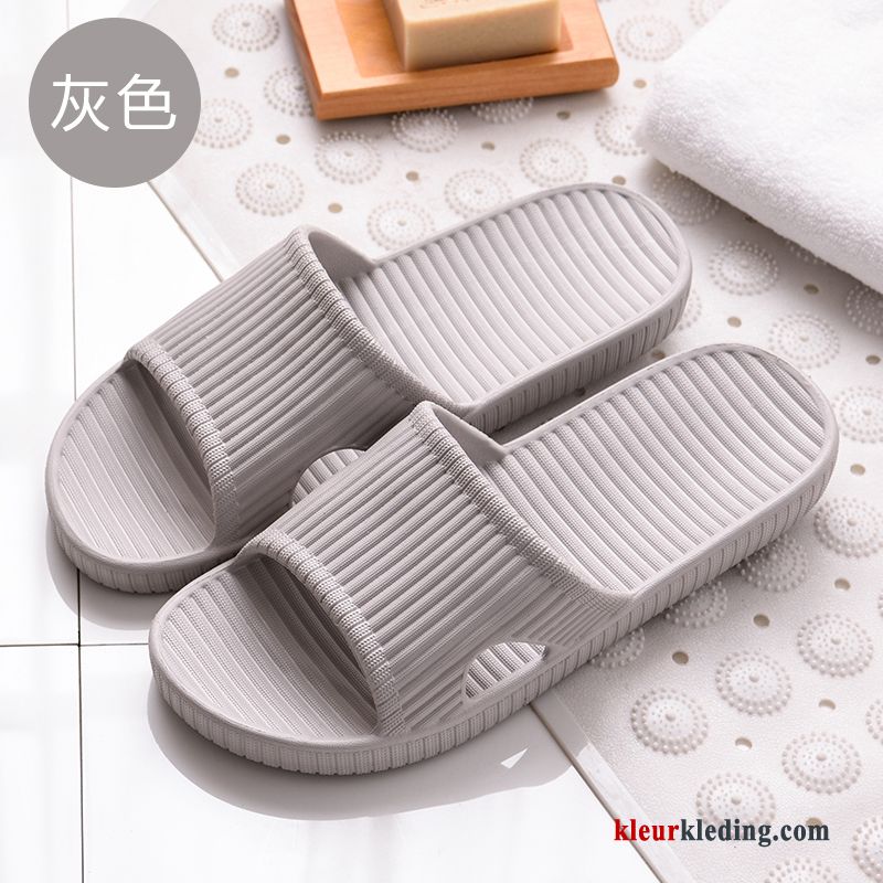 Dames Pantoffels Badkamer Zomer Zachte Zolen Vrouwen Mannen Lovers Slippers Plateauzool Grijs