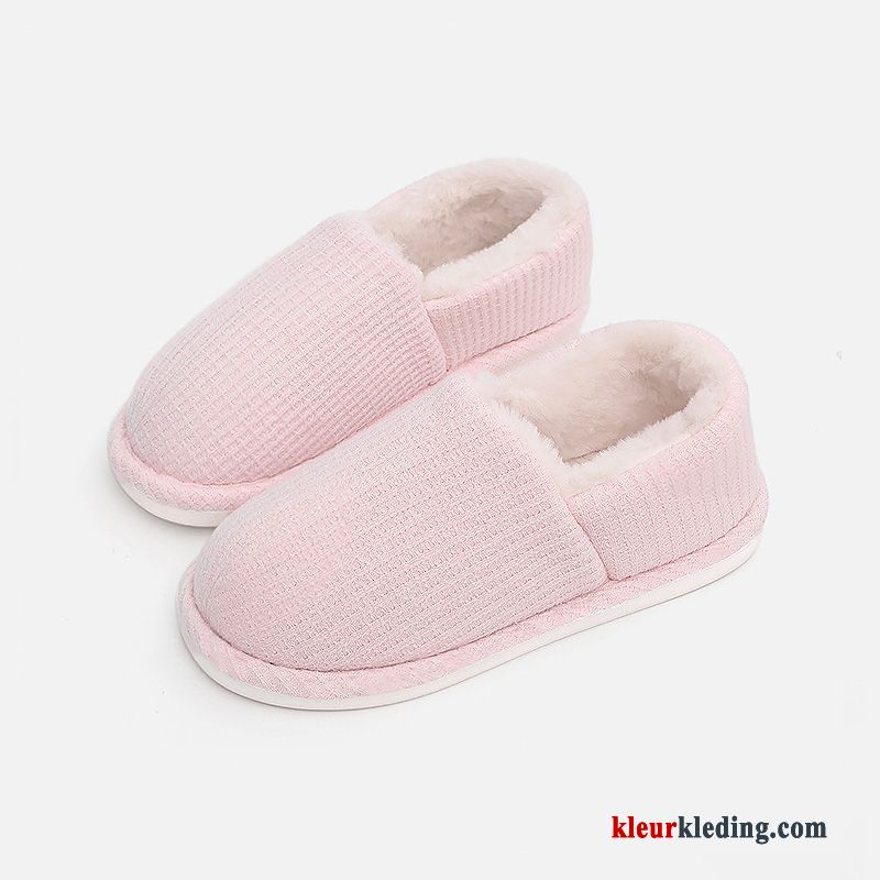 Dames Pantoffels Vrouwen Plateauzool Winter Warm Slippers Antislip Mannen Lovers Rood