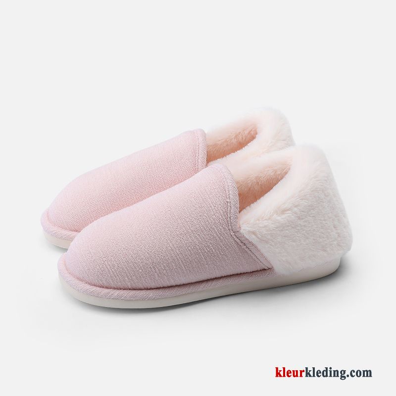 Dames Pantoffels Vrouwen Plateauzool Winter Warm Slippers Antislip Mannen Lovers Rood