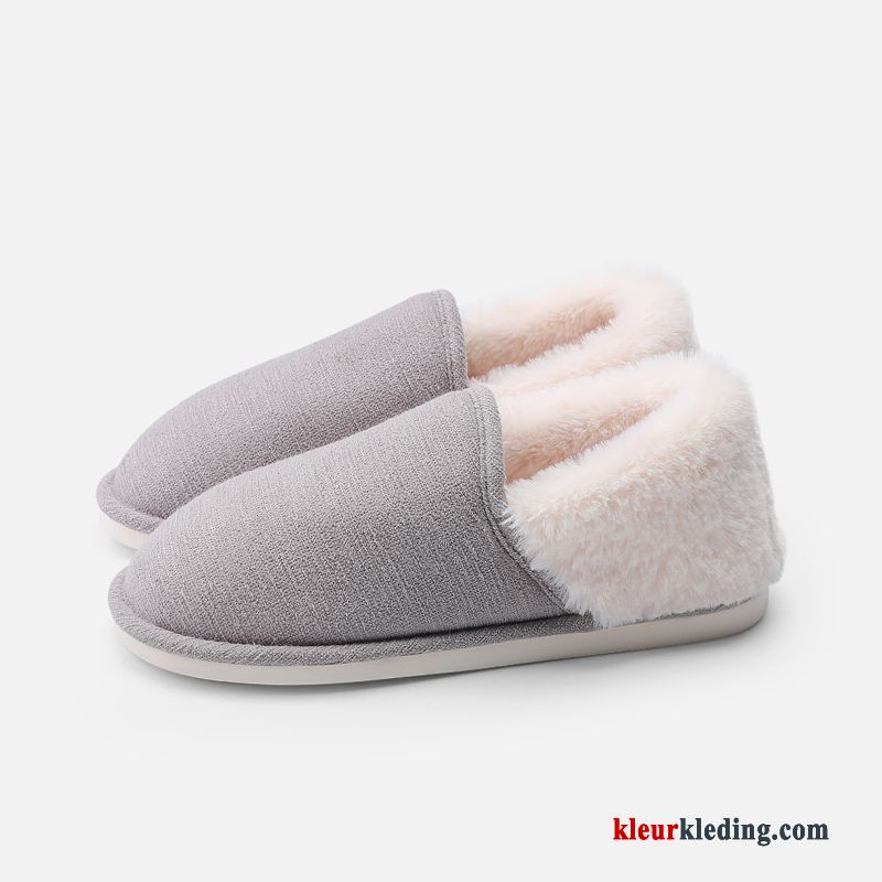 Dames Pantoffels Vrouwen Plateauzool Winter Warm Slippers Antislip Mannen Lovers Rood