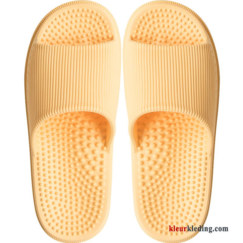 Dames Plateauzool Antislip Zomer Slippers Badkamer Binnen Pantoffels Massage Geel