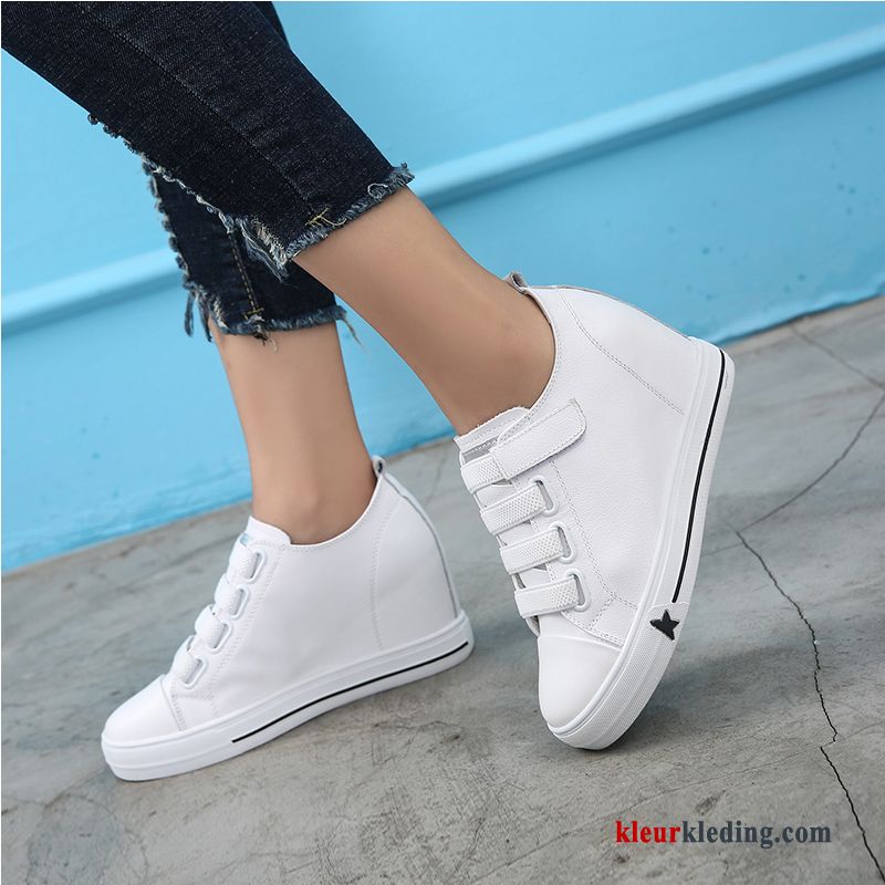 Dames Platform Schoenen Herfst Hoge Schoenen Sport Sleehak Casual Trend Plateauzool Wit