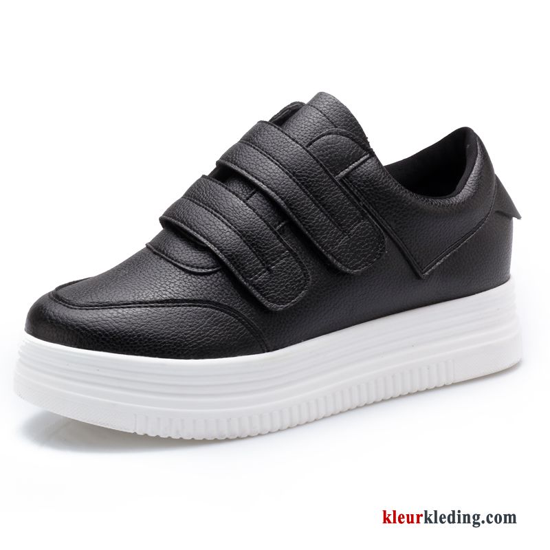 Dames Platform Schoenen Plateauzool Herfst Schoenen Platform Velcro Sportschoenen Laag Sleehak Wit