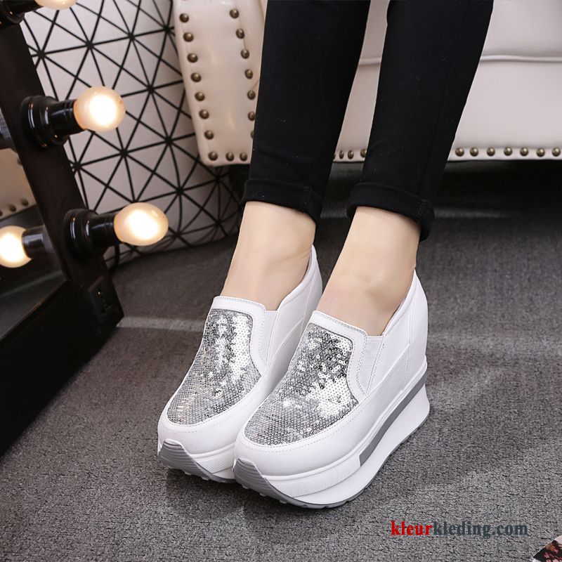 Dames Platform Schoenen Schoenen Plateauzool Slip On Sleehak 2018 Pumps Alle Wedstrijden Voorjaar Zwart