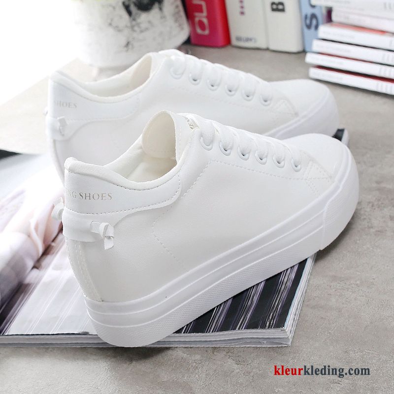 Dames Platform Schoenen Trend Skateboard Schoenen Mode Alle Wedstrijden Platform Student Pumps Plateauzool Wit