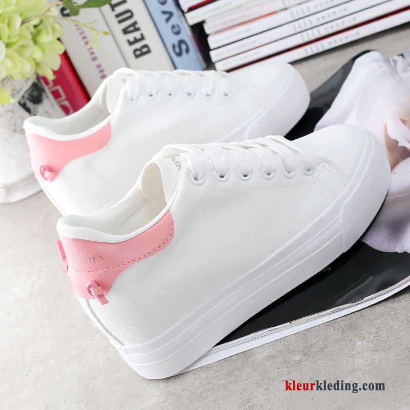 Dames Platform Schoenen Trend Skateboard Schoenen Mode Alle Wedstrijden Platform Student Pumps Plateauzool Wit