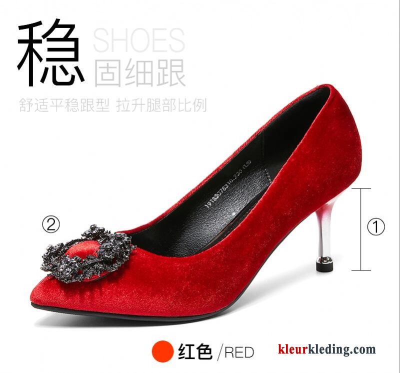 Dames Pumps Dunne Hoge Hakken Trouwschoenen Werk Vrouwen Sexy Rood