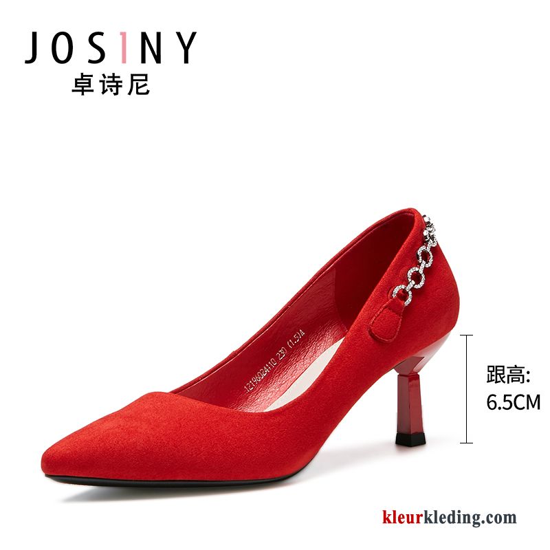 Dames Pumps Dunne Hoge Hakken Trouwschoenen Werk Vrouwen Sexy Rood