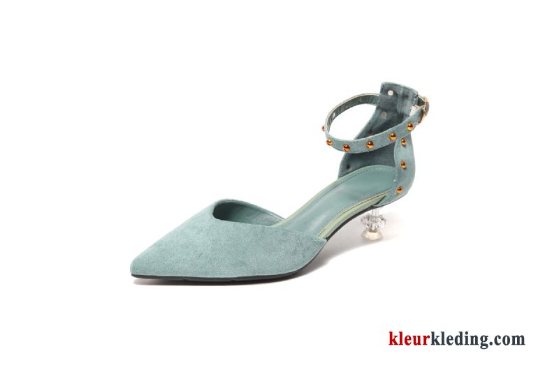 Dames Punt Pumps Dunne Werk Hoge Hakken Schoenen Voorjaar Vrouwen Groen Zwart Beige