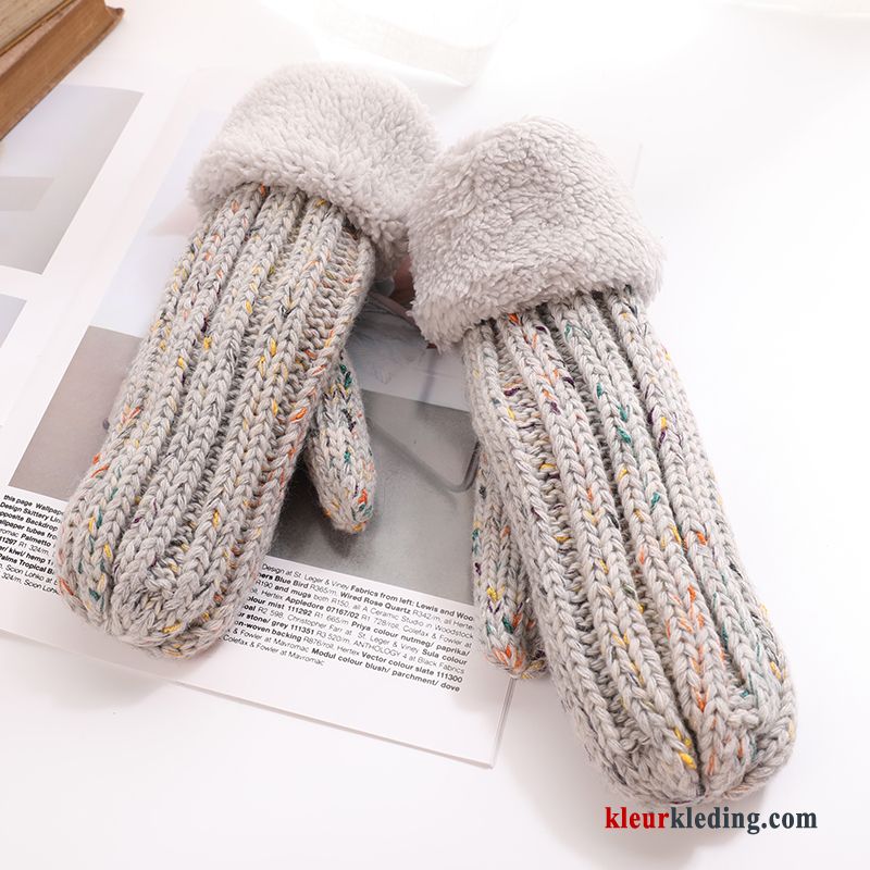 Dames Schattig Winter Verdikken Vers Blijf Warm Handschoen Mini Wit