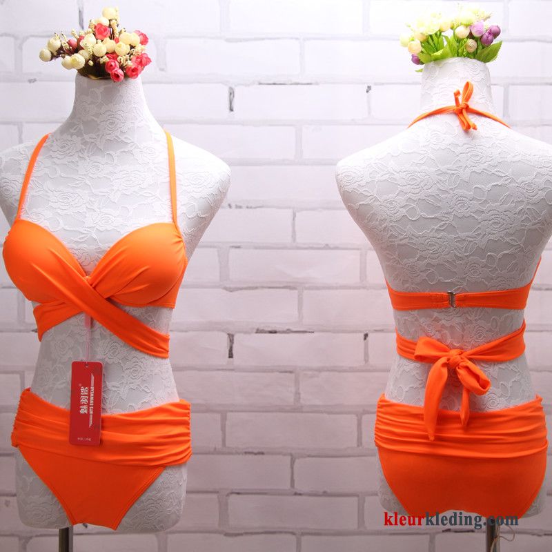 Dames Sexy Bikini Drie Stukken Mini Verdikken Super Strand Rood Zwart