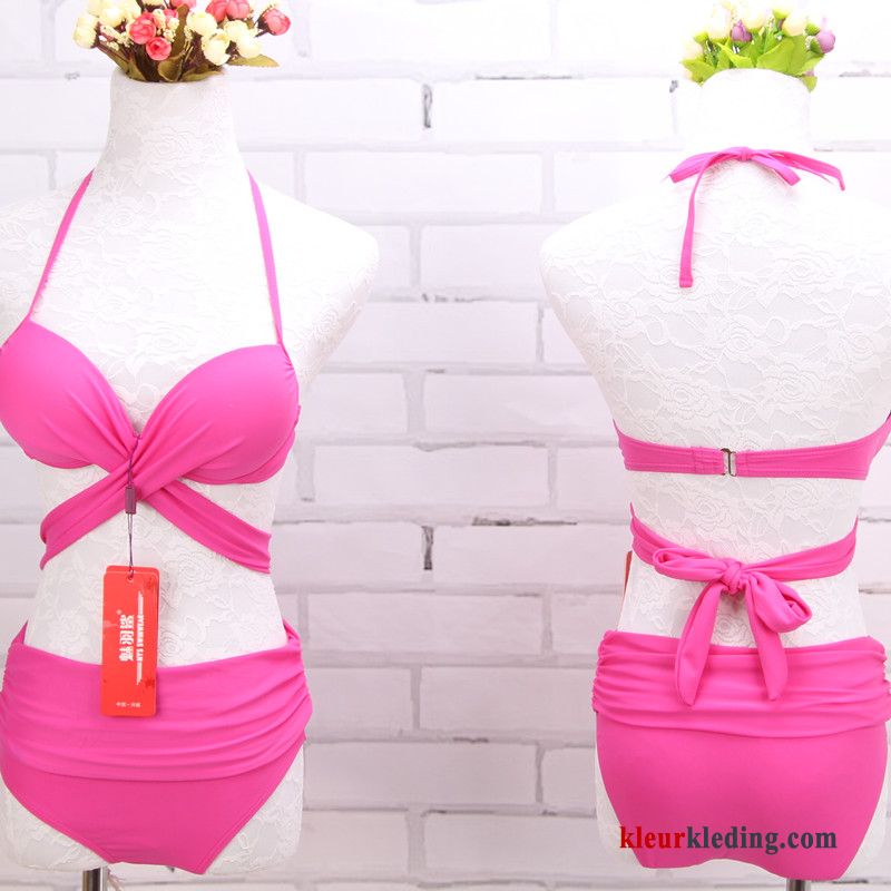 Dames Sexy Bikini Drie Stukken Mini Verdikken Super Strand Rood Zwart