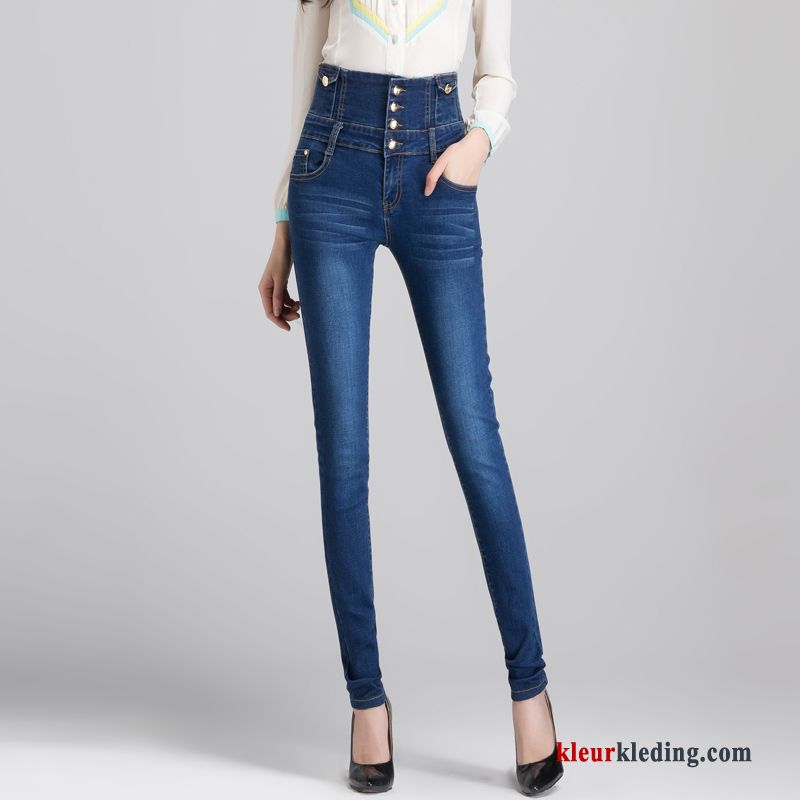 Dames Slim Fit Broek Zwart Spijkerbroek Jeans 2018 Elastiek Hoge Taille Buik