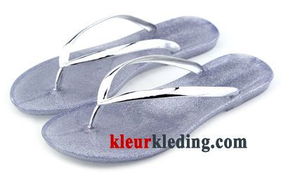 Dames Slipper Plat Antislip Vrouwen Zomer Kristal Strand Gratis Verzending Zwart