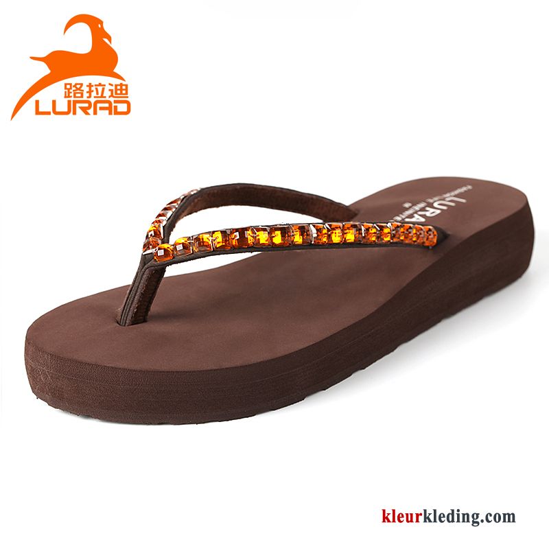 Dames Slipper Zomer Vrouw Strand Antislip Mode Sleehak Schoenen Zwart