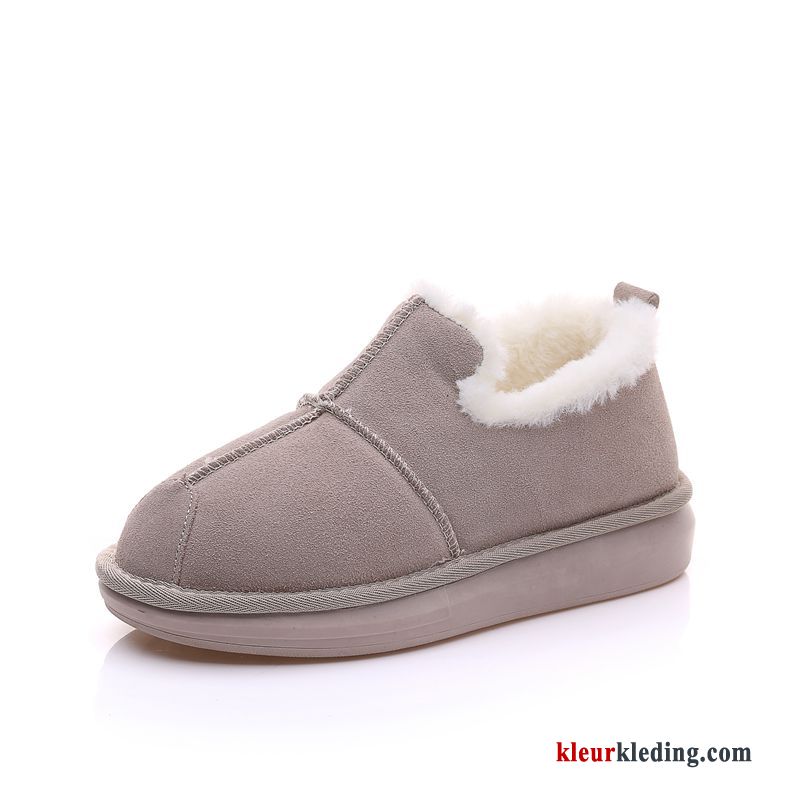 Dames Sneeuw Laarzen Mocassin Katoen Casual 2018 Warm Pluche Plateauzool Winter