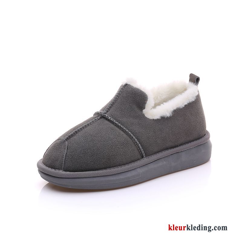 Dames Sneeuw Laarzen Mocassin Katoen Casual 2018 Warm Pluche Plateauzool Winter