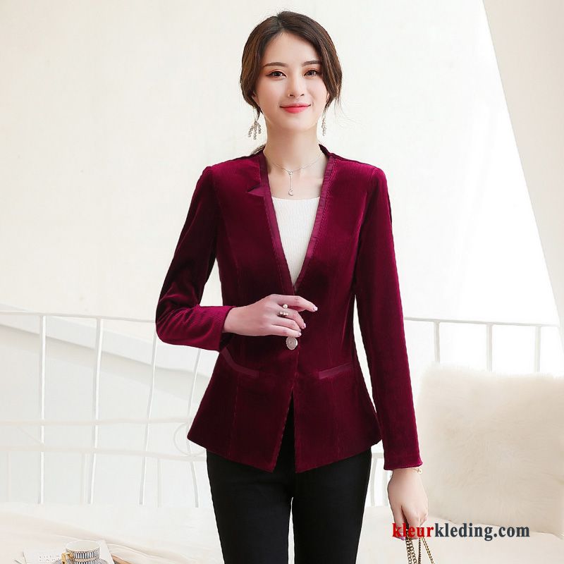 Dames Trend Blazer Jasje Slim Fit Casual Herfst Voorjaar Mode