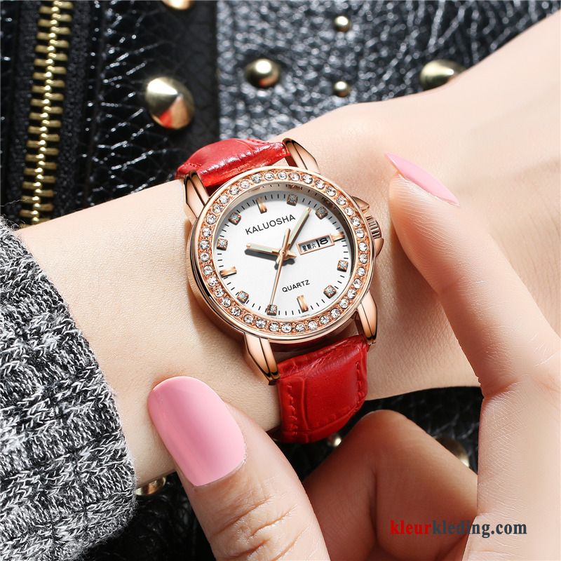 Dames Trend Eenvoudig 2018 Elegante Horloge Waterdicht Nieuw Student Rood