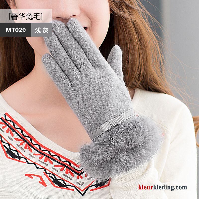 Dames Wol Herfst Handschoen Schattig Cyclus Verdikken Touchscreen Winter