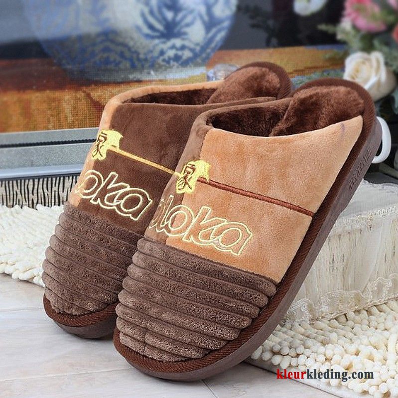 Dikke Zool Antislip Binnen Winter Slippers Grote Maten Pantoffels Groot Heren