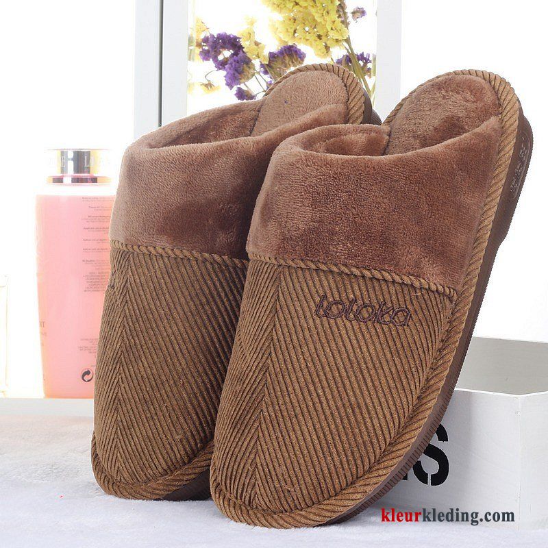 Dikke Zool Antislip Binnen Winter Slippers Grote Maten Pantoffels Groot Heren