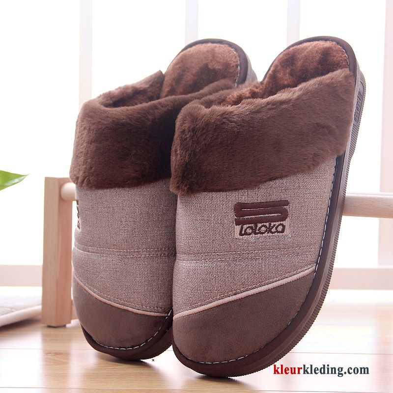 Dikke Zool Antislip Binnen Winter Slippers Grote Maten Pantoffels Groot Heren